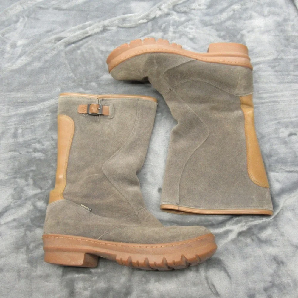 KEEN Dry Leather Boots Women 10 Tan Waterproof Suede Waxed Willamette Midcalf